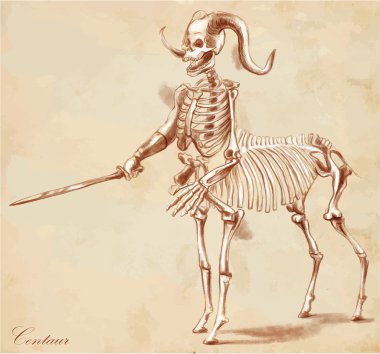 Bir el çizilmiş vektör: Centaur