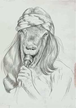 Singer - The goat - vector illustration (converted) clipart