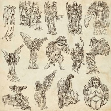 Angels - elle çizilmiş tam ölçekli çizimler, orijinal