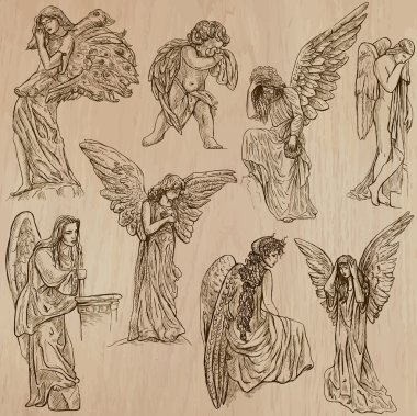Angels - hand drawn vector pack