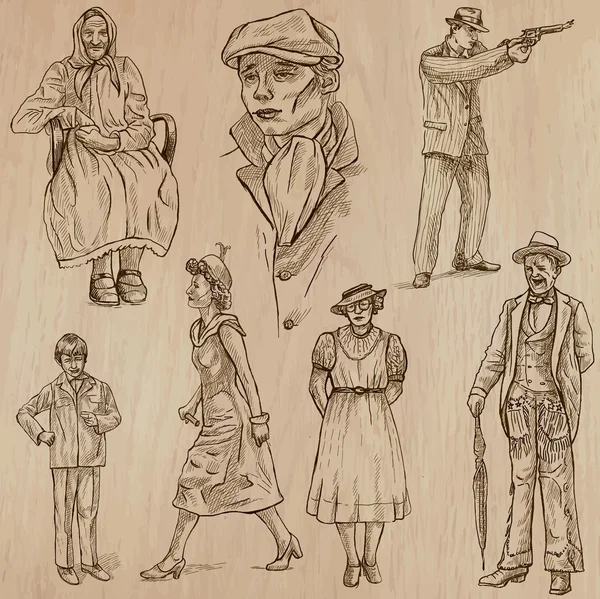 年 1870年-1970, ベクトル間のファッション — ストックベクタ