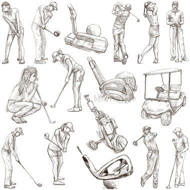 Golf and Golfers - Hand drawn pack clipart