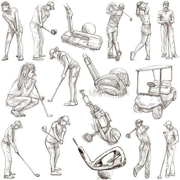 Golf ve Golf - elle çizilmiş paketi