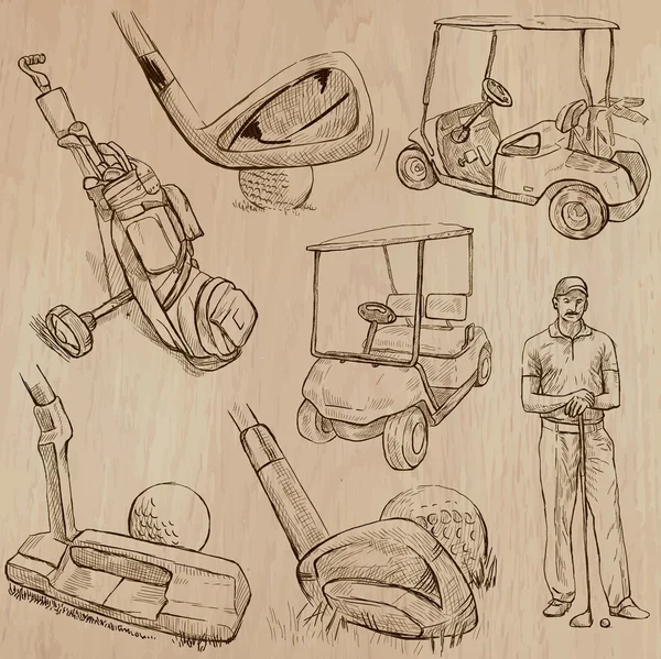 Golf and Golfers - Hand drawn vectors — Stock Illustration Golf and Golfers - Hand drawn vectors Stock Illustration