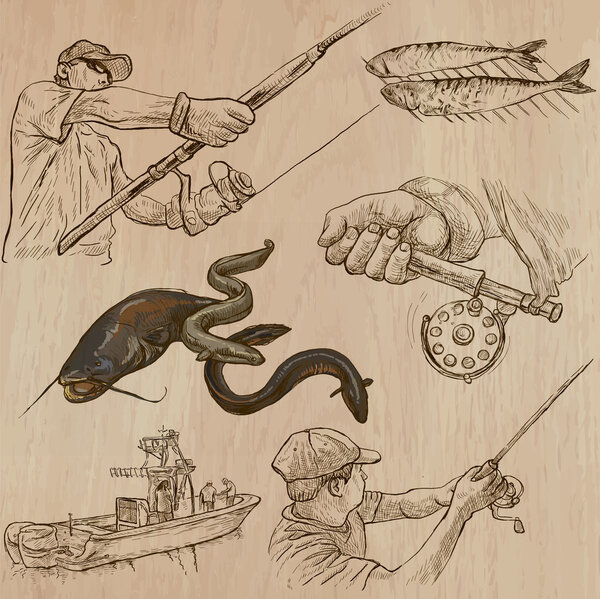 Fishing - An hand drawn vector pack