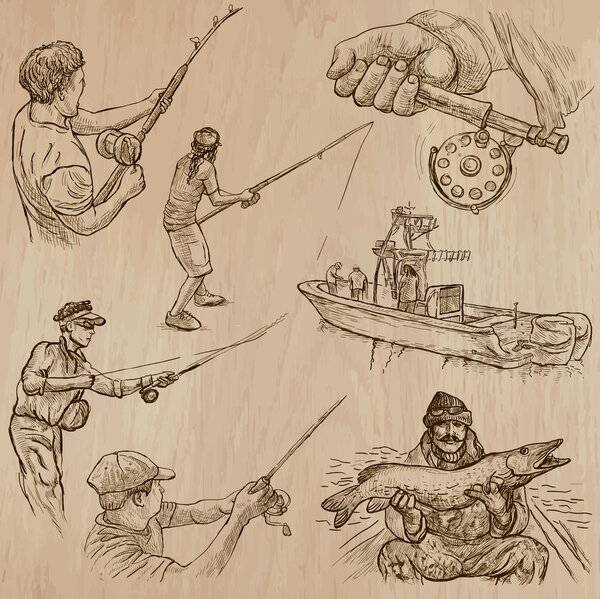 Рыбалка - Векторная пачка
