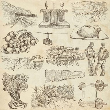 İsrail - bir elle çizilmiş koleksiyonu. Tam boy freehands.