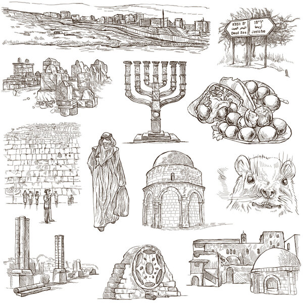 Israel - An hand drawn collection. Full sized freehands.