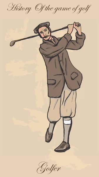 Vintage golf en golfers - freehand in vector — Stockvector