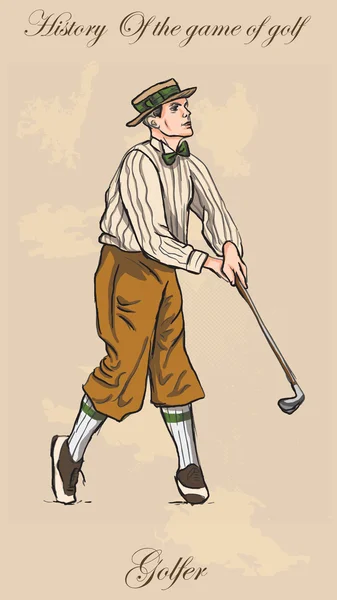 Vintage golf and golfers - freehand into vector — Stock Illustration Vintage golf and golfers - freehand into vector Stock Illustration