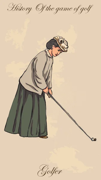 Vintage golf and golfers - freehand into vector Royalty Free Stock Illustrations