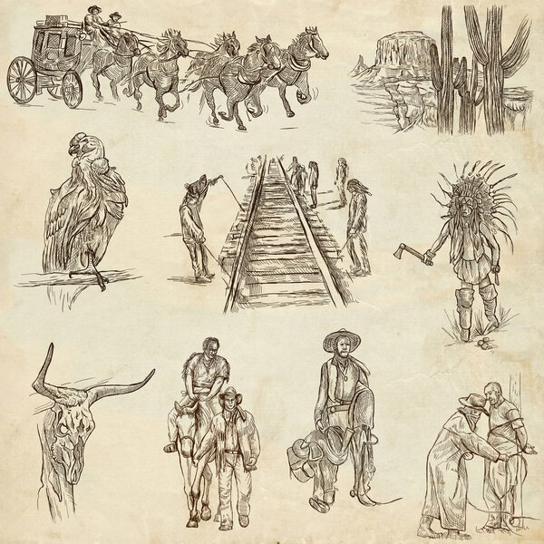 Indians and Wild West - An hand drawn pack.