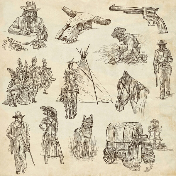Indians and Wild West - An hand drawn pack.