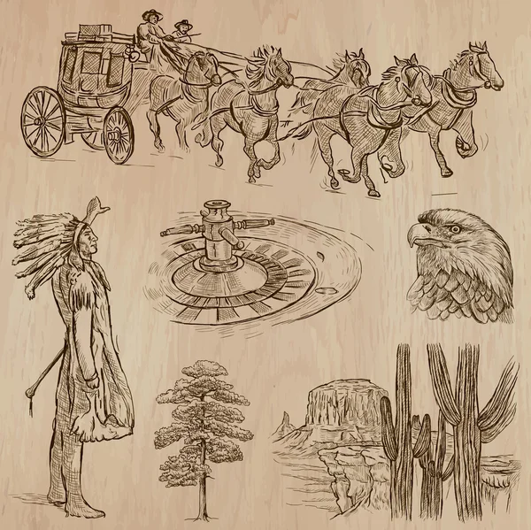 Wild West - Hand drawn vector pack Royalty Free Stock Vectors
