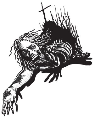 Undead, Zombie - serbest çizim vektör,