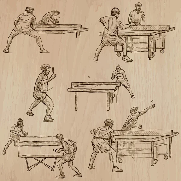 Ping Pong - Freehands、ベクトル パック — ストックベクタ