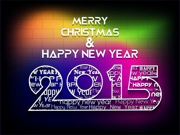 Šťastný nový rok 2015 oslava koncept. Kreativní přání — Stockový vektor
