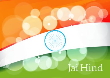 Ashoka tekerlek ile ulus üç renkli Hint Cumhuriyet Bayramı için dalgalar 