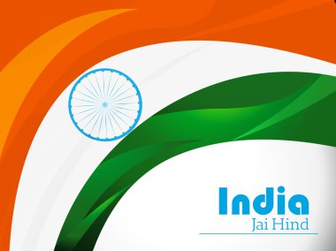 Ashoka tekerlek ile ulus üç renkli Hint Cumhuriyet Bayramı için dalgalar 