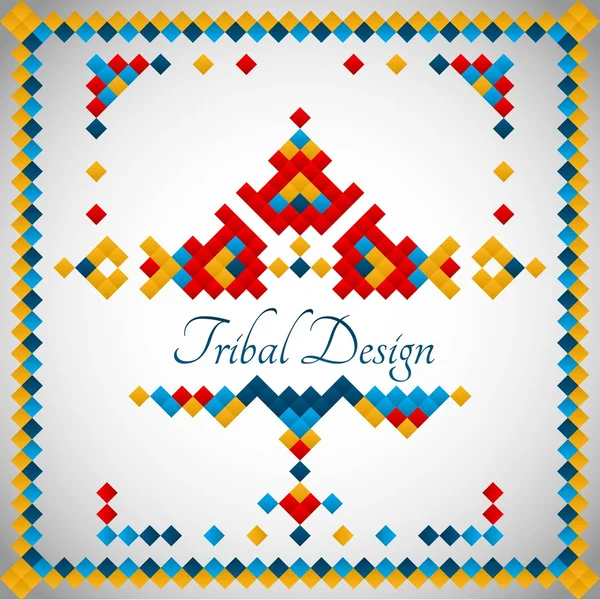 Geometric hipster tribal bright pixel design. Vector illustration — Stock vektor