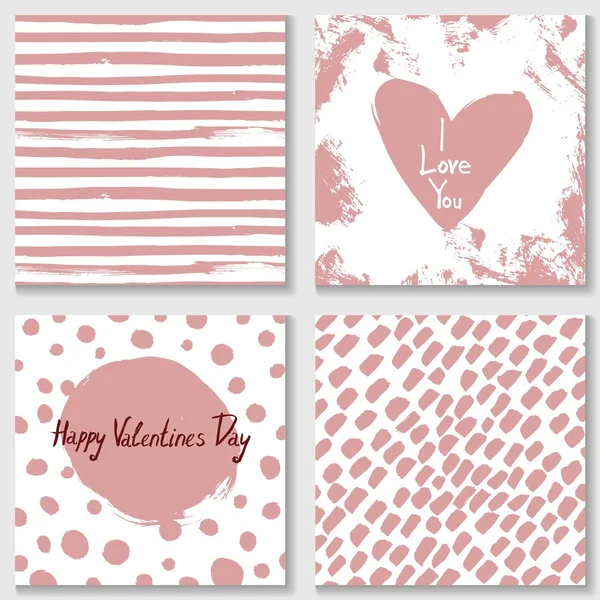 Kolekcje cute ręcznie rysowane karty Valentine i zaproszenia. Ilustracja wektorowa — Wektor stockowy