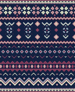 Hand drawn bright seamless pattern with folk ornament