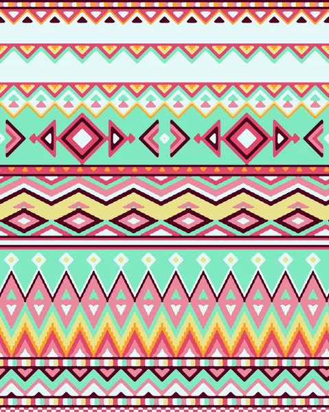 Seamless hand drawn stripes pattern with ethnic and tribal ornament. — Wektor stockowy