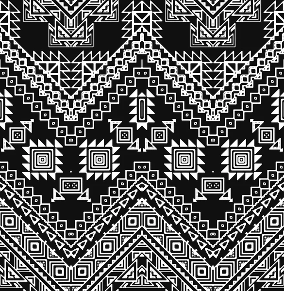 Seamless hand drawn stripes pattern with ethnic and tribal ornament. — 图库矢量图片