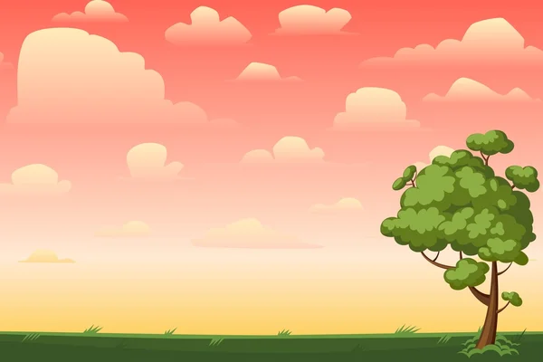 Naturaleza de dibujos animados paisaje horizontal sin fisuras — Vector de stock