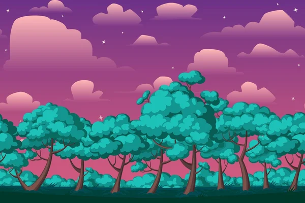 Naturaleza de dibujos animados paisaje horizontal sin fisuras — Vector de stock