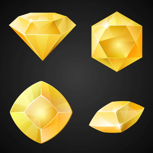 Zestaw kamieni szlachetnych żółty — Wektor stockowy