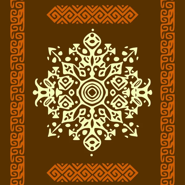 Adorno de círculo de estilo africano o mandala. Banner vectorial tribal . — Vector de stock