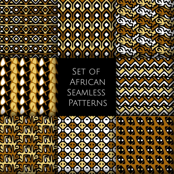 Afrika etnik ve kabile süsleme ile Dikişsiz desen seti. — Stok Vektör