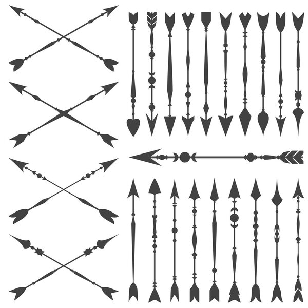 Arrow clip art set in on white background. 