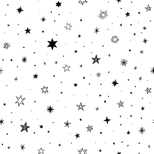 Seamless pattern with handdrawn star — Stock Vector