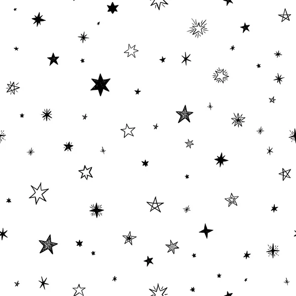 Seamless pattern with handdrawn star — Stock Vector