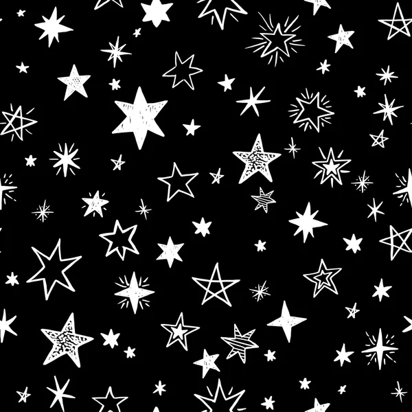 Seamless pattern with handdrawn star — Stock Vector