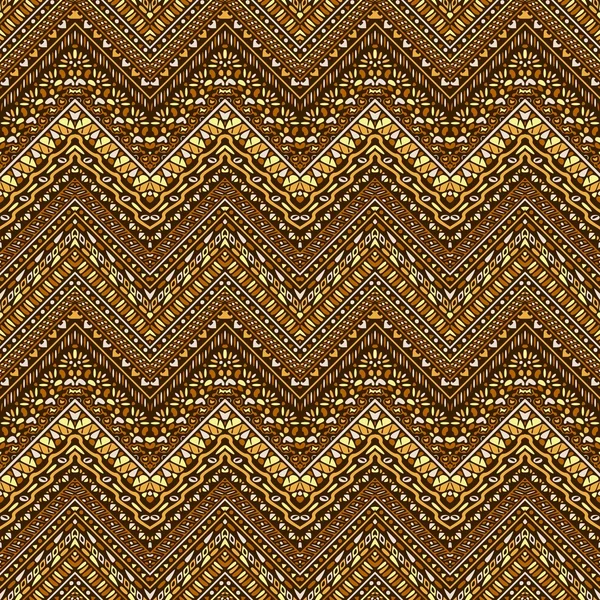 Vector Afrikaanse stijl chevron patroon met tribal motieven. — Stockvector