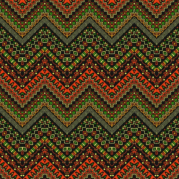 Vector afrikansk stil chevron mönster med tribal motiv. — Stock vektor