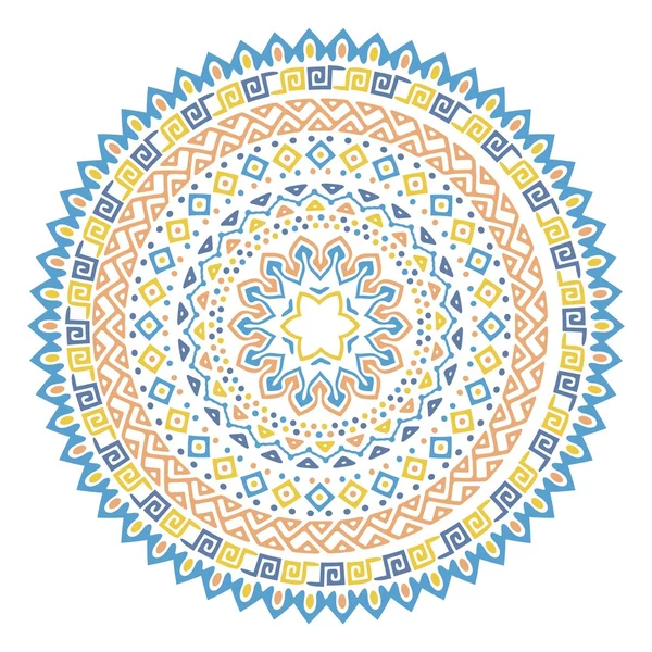 Mandala vectoriel avec motifs bohème, oriental, indien, arabe, africain . — Image vectorielle