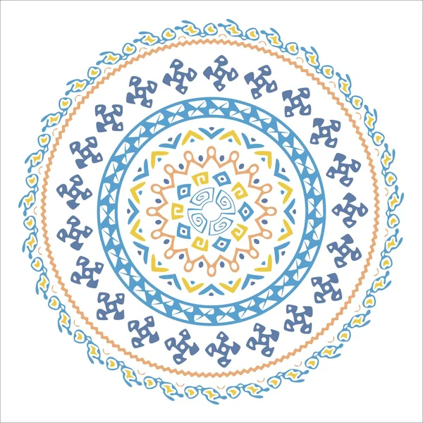 Mandala vectoriel avec motifs bohème, oriental, indien, arabe, africain . — Image vectorielle