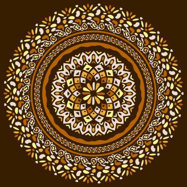 Bohem, oryantal, Hint, Arap, Afrika motifleri ile vektör mandala arka plan.