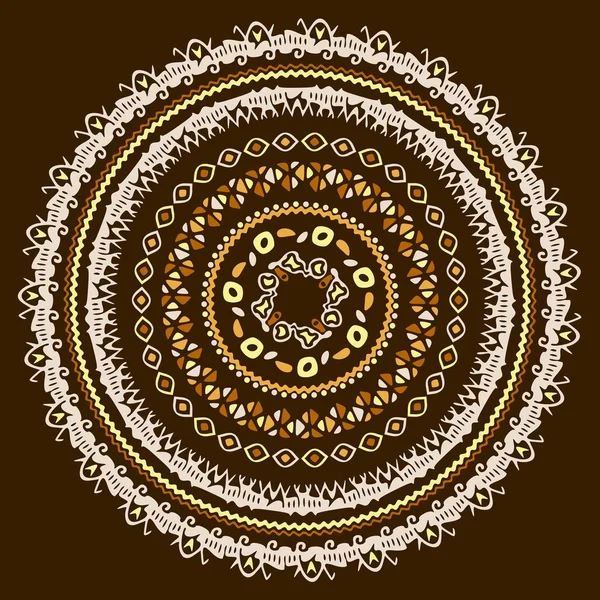 Vector mandala bakgrund med bohemiska, orientaliska, indiska, arabiska, afrikanska motiv. — Stock vektor