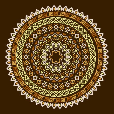 Bohem, oryantal, Hint, Arap, Afrika motifleri ile vektör mandala arka plan.