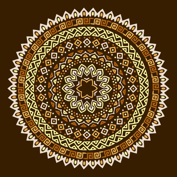 Vector mandala bakgrund med bohemiska, orientaliska, indiska, arabiska, afrikanska motiv. — Stock vektor