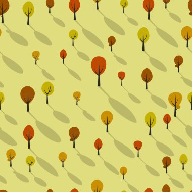 Çizgi film ağaçları ile vektör seamless modeli