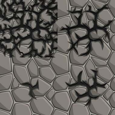 Vektör taş dokulu dört etap çatlaklar ve.