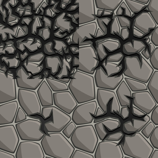 Векторная каменная текстура с трещинами в четыре этапа
.