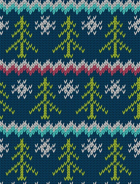 Patrón de vacaciones de invierno sin costura brillante de punto con adorno estilizado suéter nórdico. Diseño de ropa. Ilustración vectorial . — Vector de stock