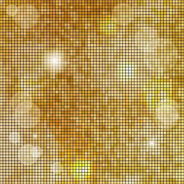 Fondo abstracto cuadrado de mosaico dorado. Ilustración vectorial . — Vector de stock